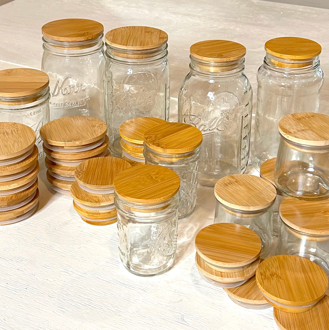 Bamboo Mason Jar Lid | Standard Mouth | Summer Bestseller