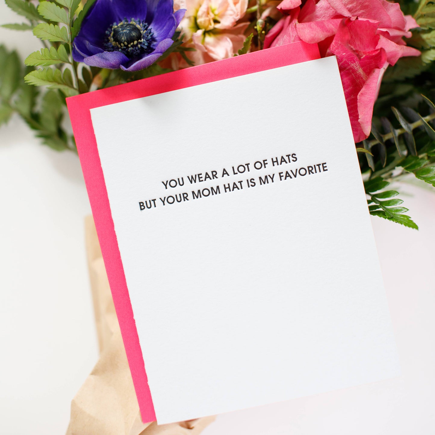 Mom Hat Is My Favorite Letterpress Card