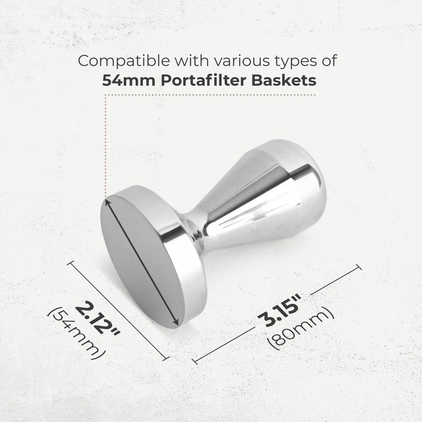 Kaffe 54mm Stainless Espresso Tamper - Premium Press Tool