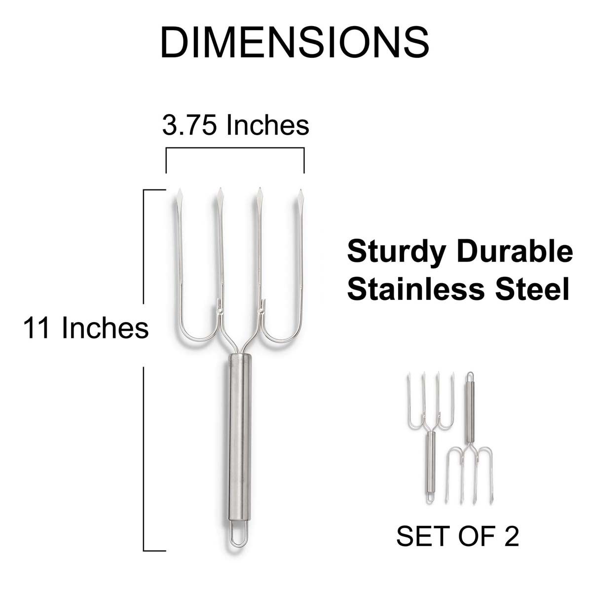 HIC Kitchen Roasting Turkey Lifter Forks, Set of 2