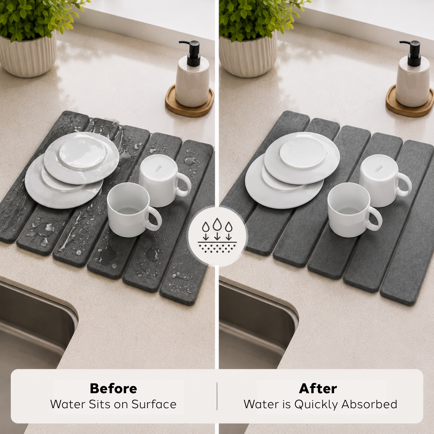 Drying Mat - Diatomite, Folding (18" x 15.75")