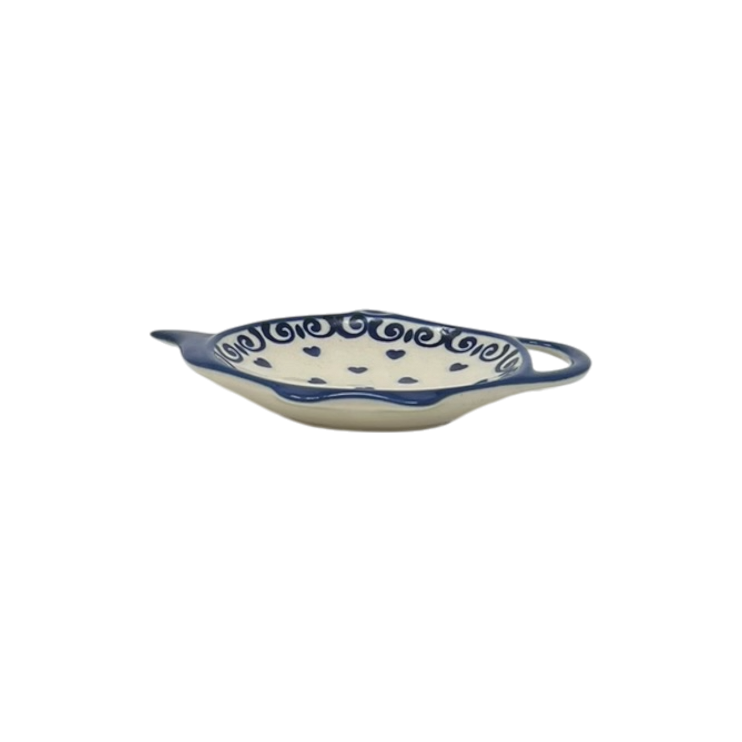 Saucer, Teapot, 4.25" x 3.25" in "Heartfelt Blue" by Manufaktura | P094T-PS02