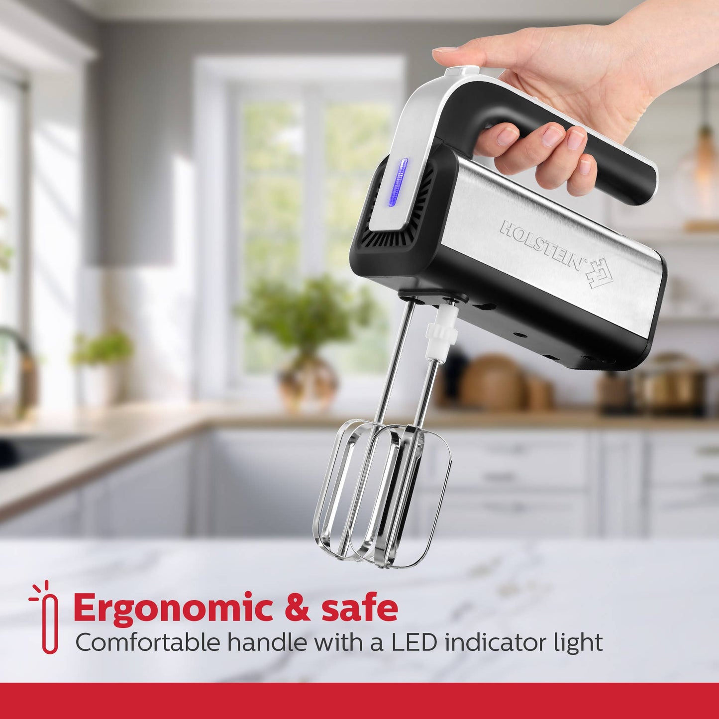 5-Speed Hand and Stand Mixer with LED Light- Single Unit