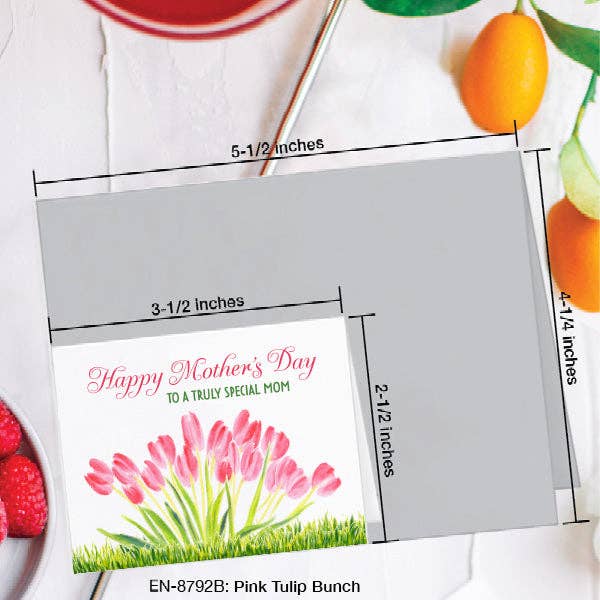 Pink Tulip Bunch, Mother's Day Greeting Card