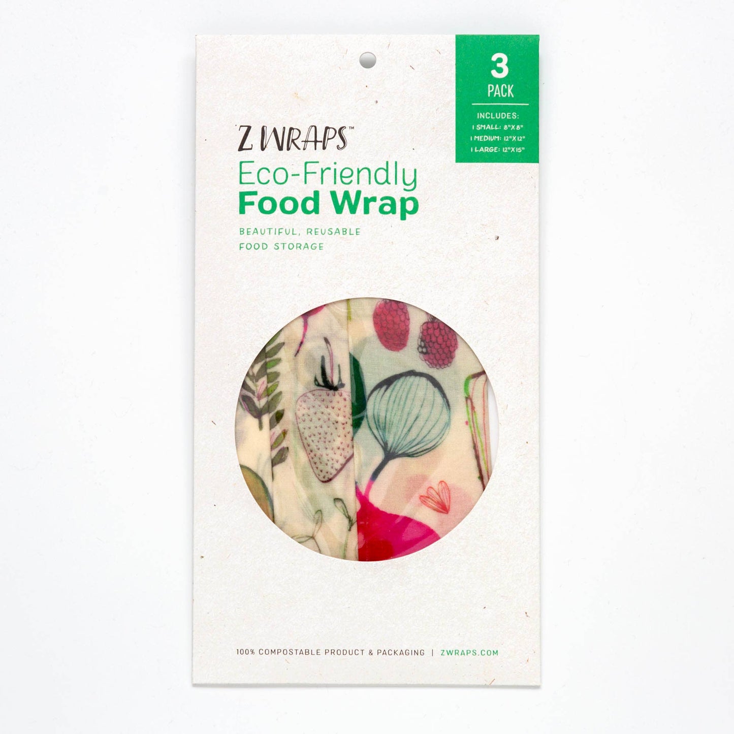 Z Wraps Set of 3 (S-1,M-1,L-1) Reusable Food Wraps