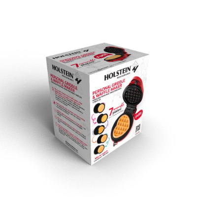 PERSONAL GRIDDLE & WAFFLE MAKER WITH 7 REMOVABLE PLATES