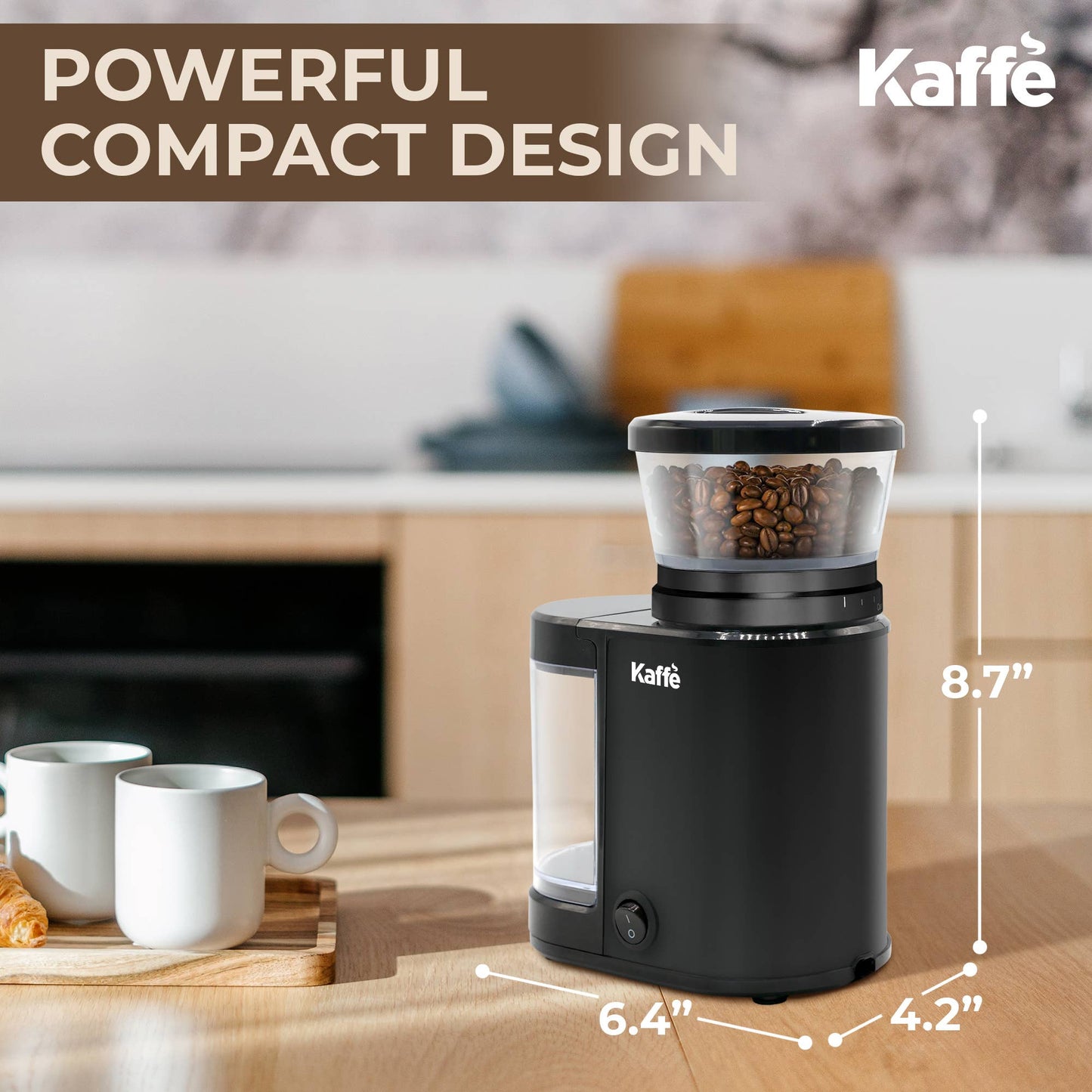 Kaffe Electric Burr Coffee Grinder Stainless Steel - 5.5 oz