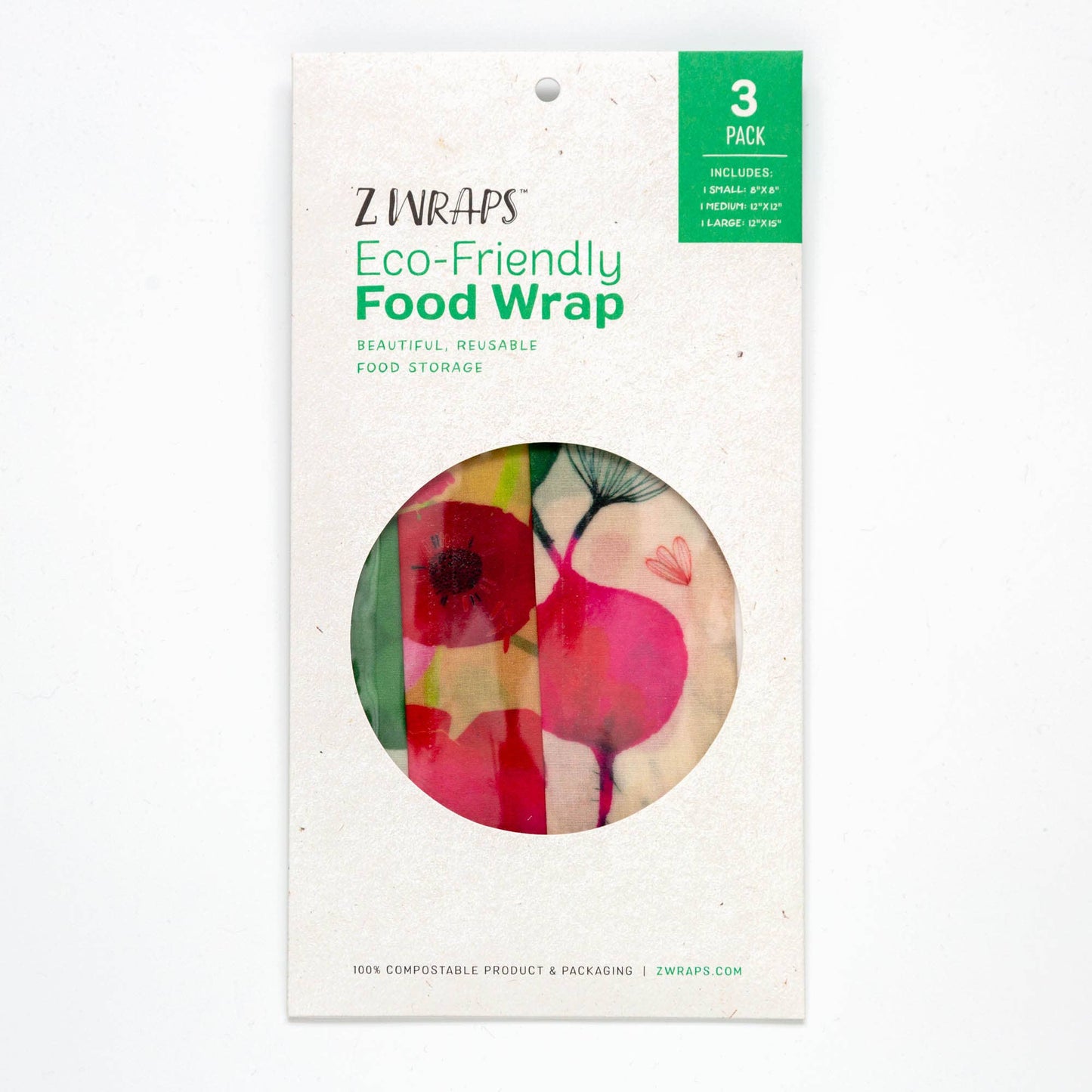 Z Wraps Set of 3 (S-1,M-1,L-1) Reusable Food Wraps