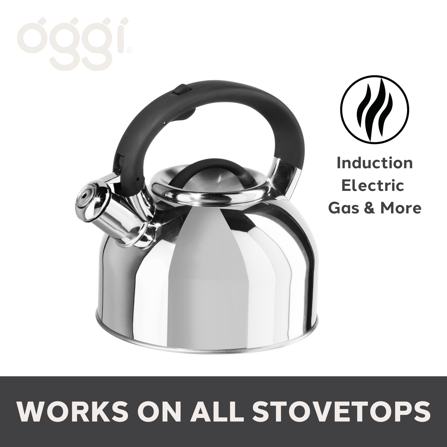 Stovetop Kettle - Stainless Steel Whistling (1.9 lt, 64 oz)