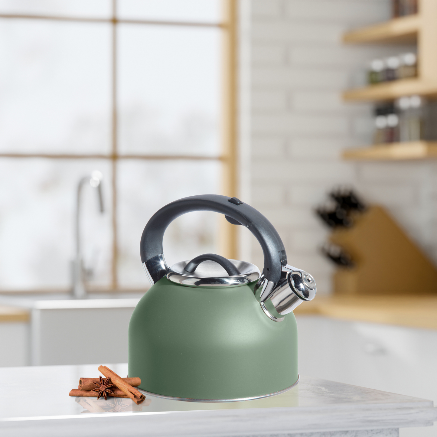 Stovetop Kettle - Stainless Steel w/ Whistle (1.9 lt, 64 oz)