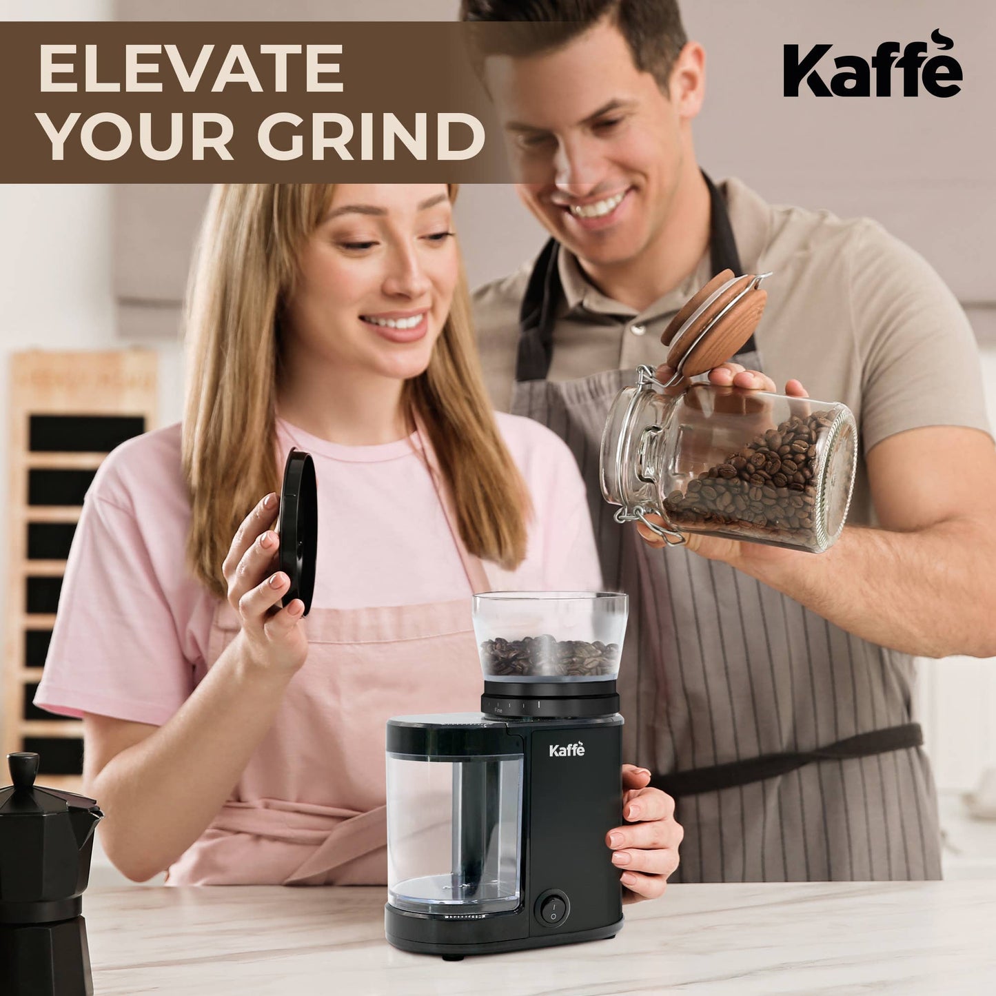 Kaffe Electric Burr Coffee Grinder Stainless Steel - 5.5 oz