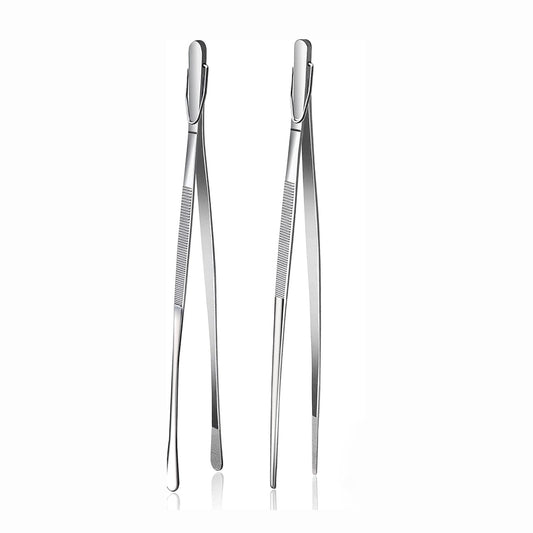 Stainless Steel Kitchen Tweezers, Set of 2 Cooking Tweezers