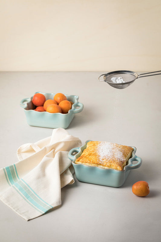 Square Ruffled Baker Cook & Host, Robin's Egg Blue