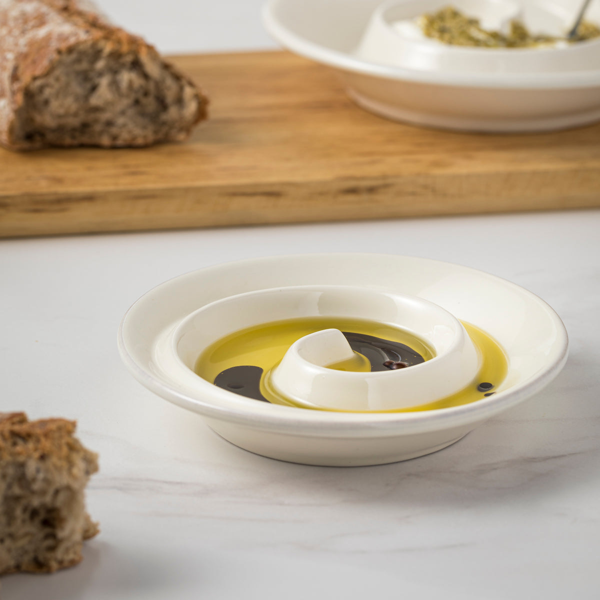 Small Spiral Appetizer Dish, White