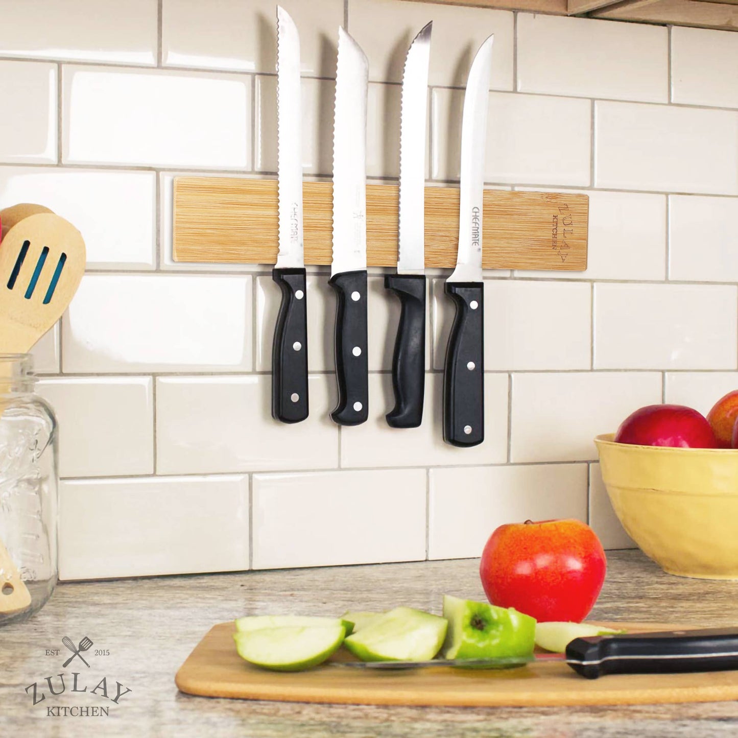 Magnetic Knife Holder - Powerful Wood Magnetic Knife Strip
