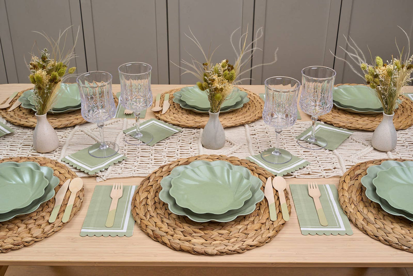 Simply Eco Compostable Bamboo  Extra Large Dinner Plate Sage/8pkg