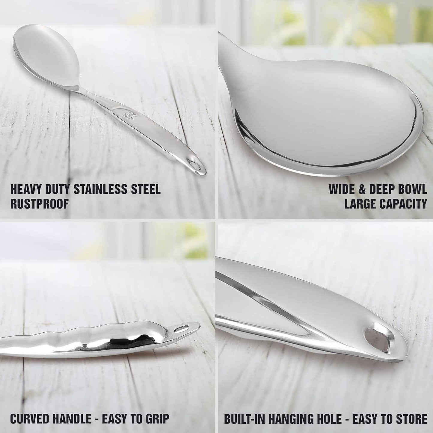 Stainless Steel Serving Spoon - Large 11.5" Cooking Spoon