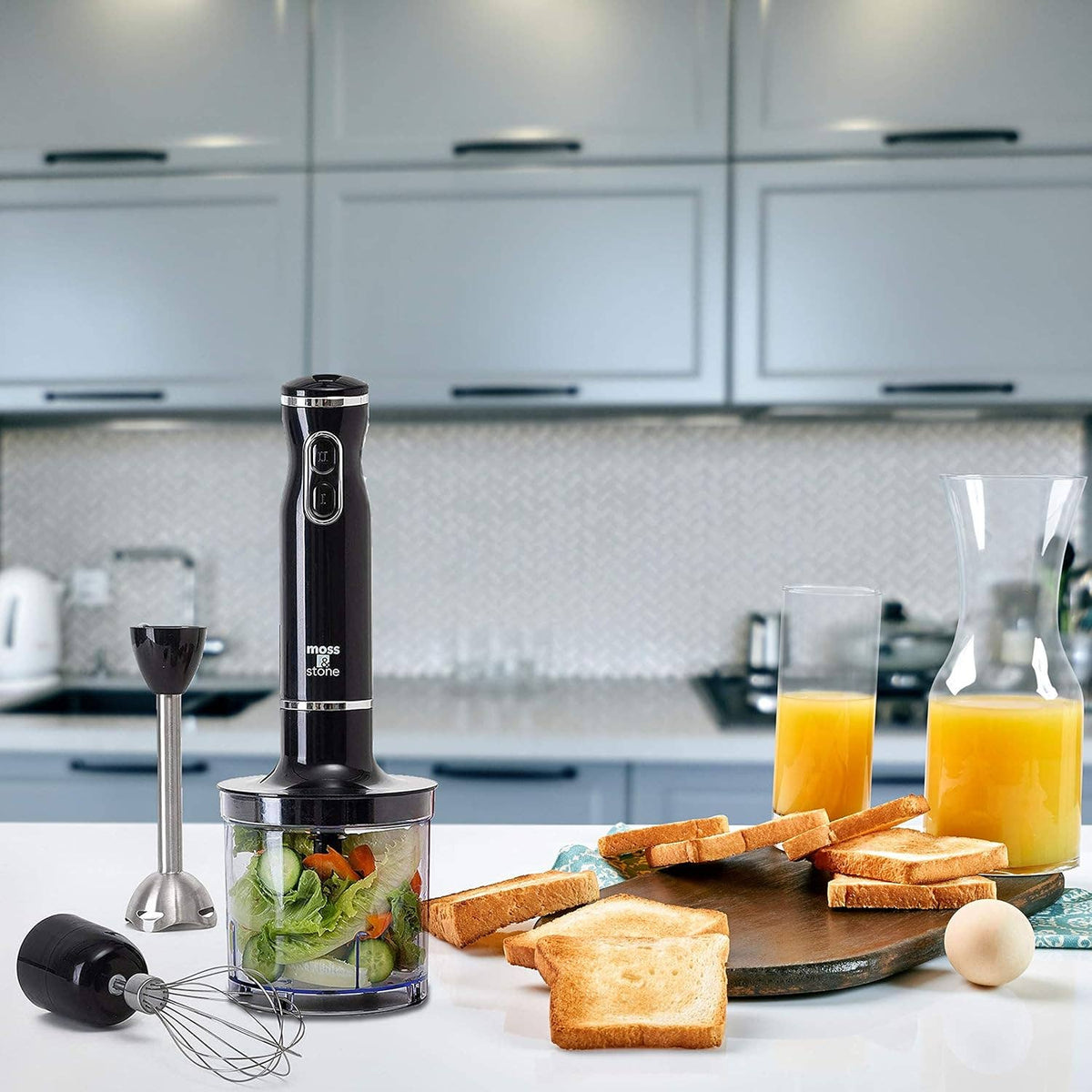 Electric Stick Blender w/Egg Whisk & Chopper- 300 Watt