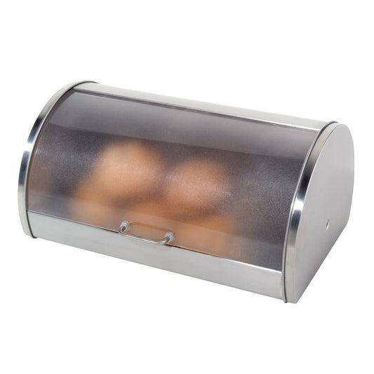 Bread Box - Stainless w/ Frosted Lid (15" x 7.25" x 10")