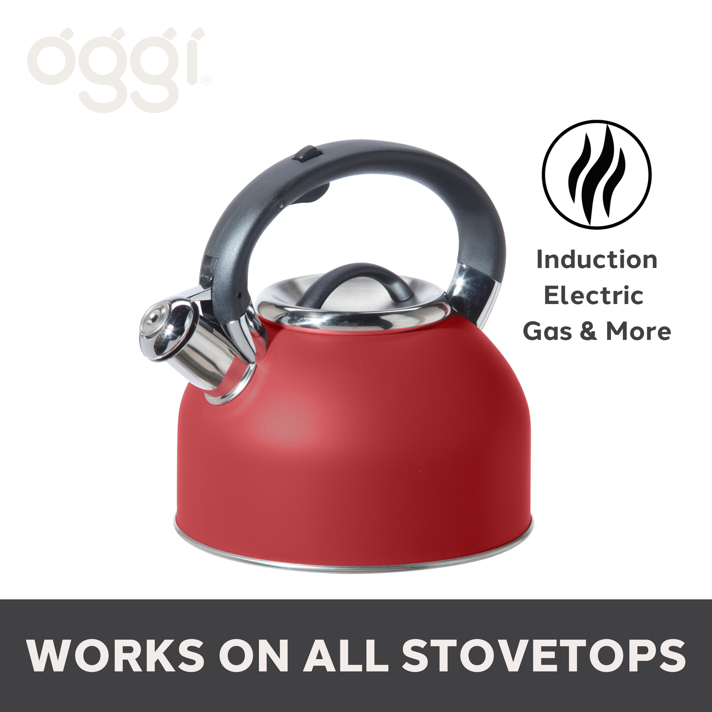Stovetop Kettle - Stainless Steel w/ Whistle (1.9 lt, 64 oz)