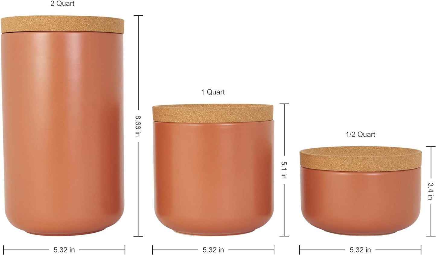 Kamenstein Ceramic and Cork Canisters