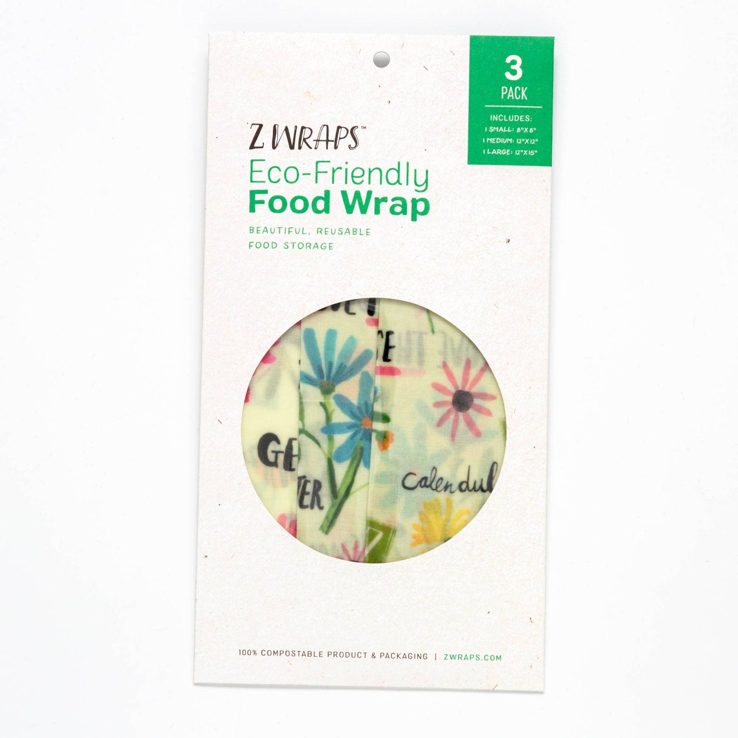 Z Wraps Set of 3 (S-1,M-1,L-1) Reusable Food Wraps