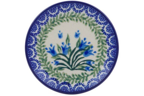 Mini Plate, Coaster plate 4" Feathery Bluebells Theme