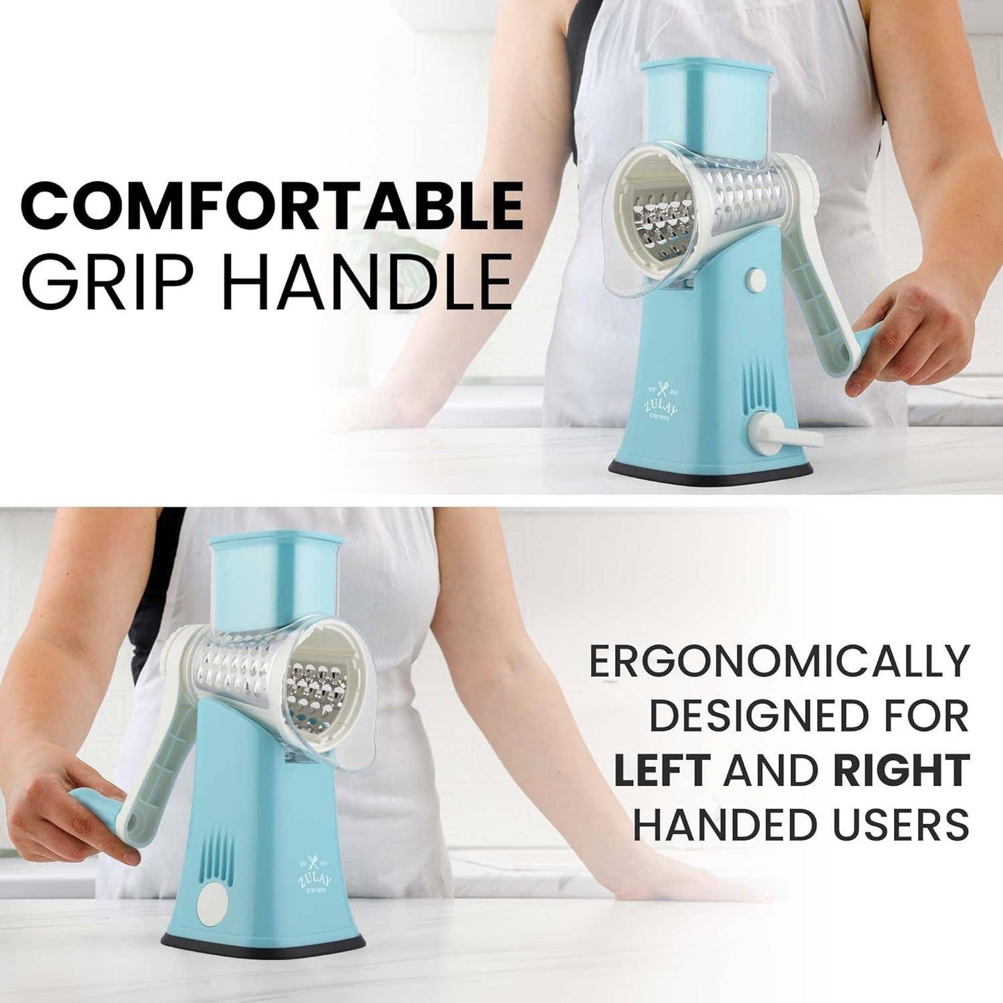 Rotary Cheese Grater with 5 Interchangeable Drums