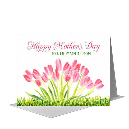 Pink Tulip Bunch, Mother's Day Greeting Card