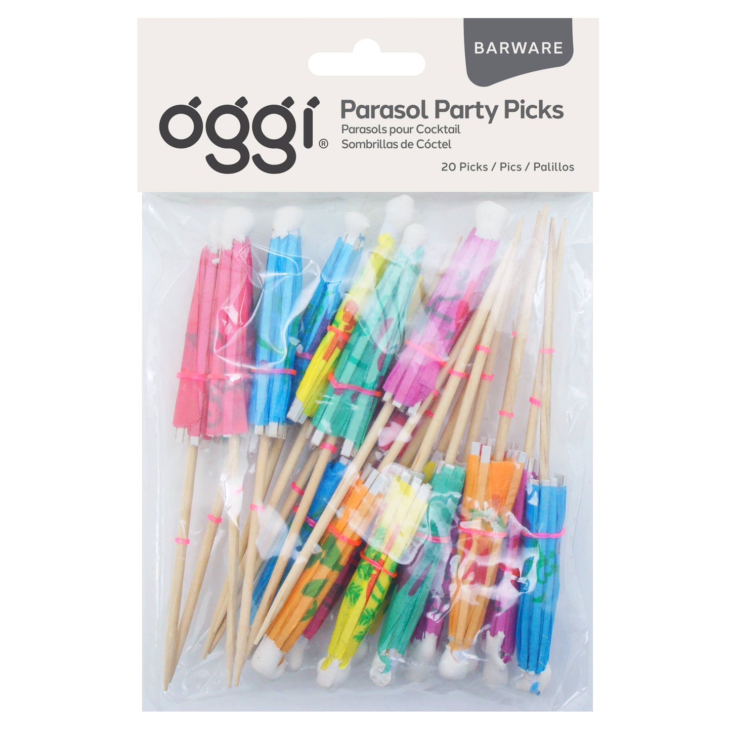 Cocktail Picks - 20 pc Umbrella - 4" / 10 cm