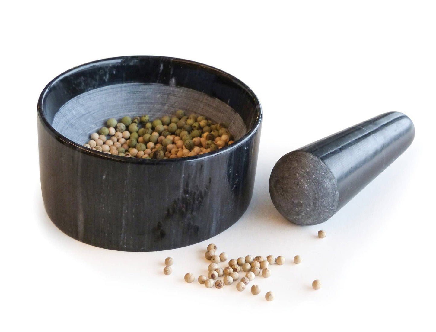Marble Mortal & Pestle - Black