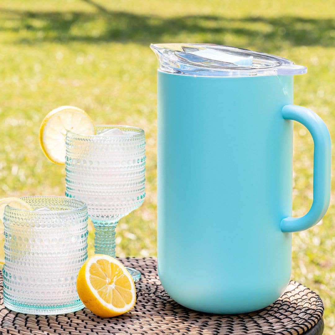 Insulated Pitcher in Blue Lemonade