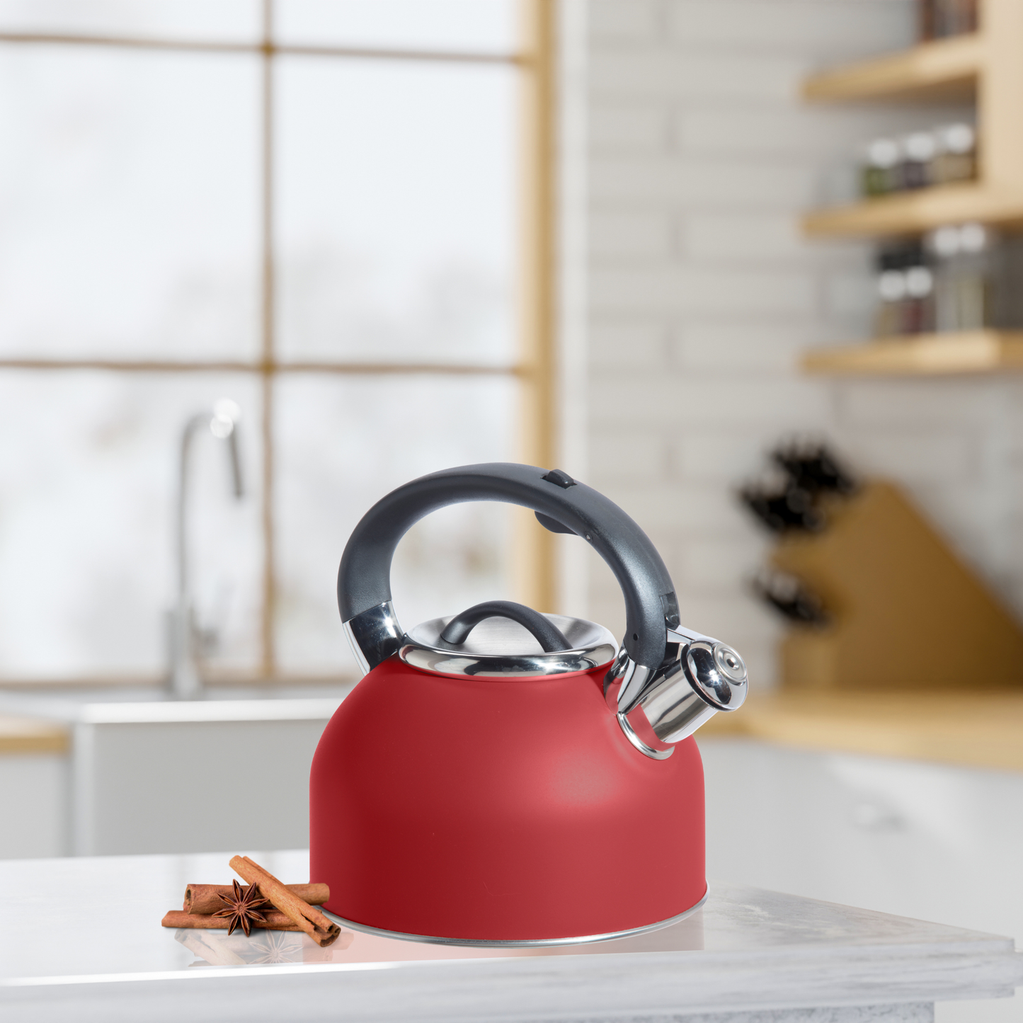 Stovetop Kettle - Stainless Steel w/ Whistle (1.9 lt, 64 oz)