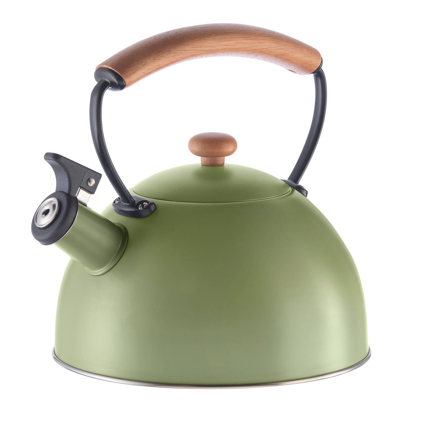 Stovetop Kettle - Steel, Wood Handle, Whistle (1.9lt, 64oz)