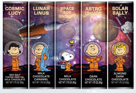 Snoopy Peanuts Gang space theme chocolates 5-bar gift pack