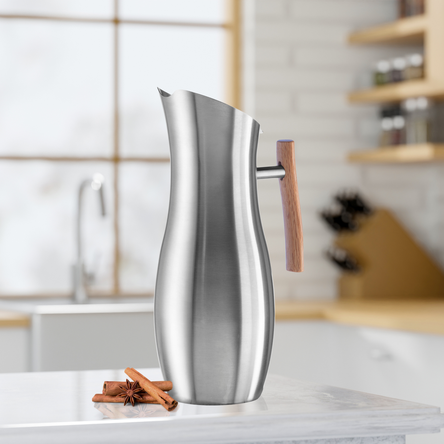 Water Pitcher - Stainless Steel Slimline (2 lt, 68 oz)
