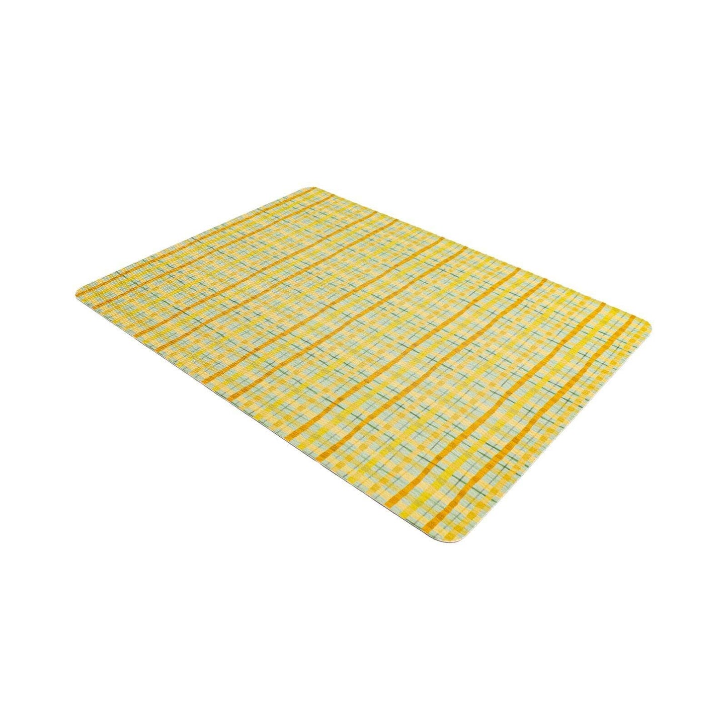 Plaid Rectangular Placemat, Yellow, 17 L x 13 W