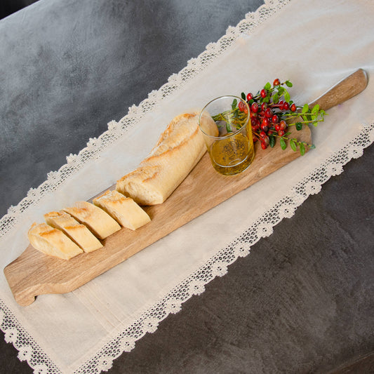 Glenfield 16x72 White Cotton Linen Table Runner