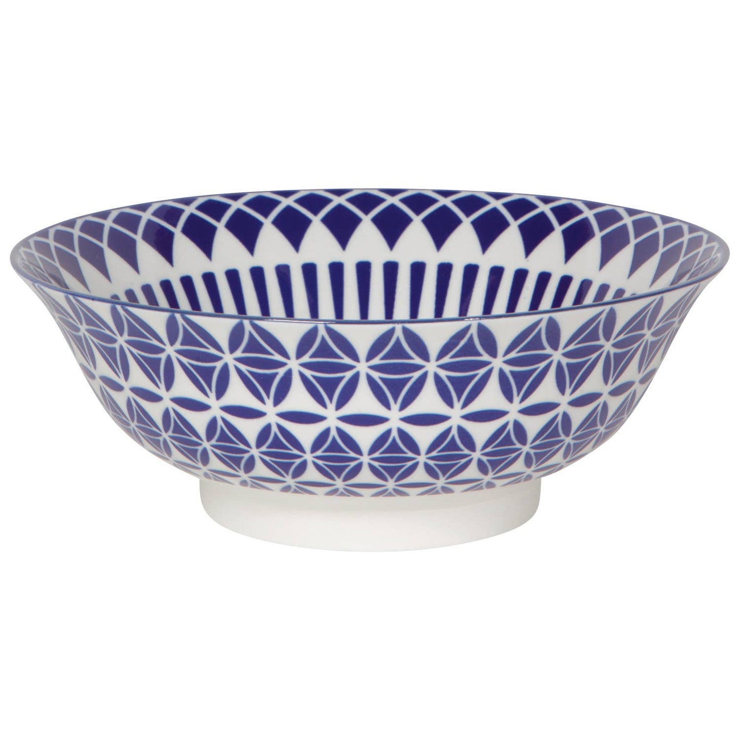 Geo Blue Stamped Bowl 8 inch
