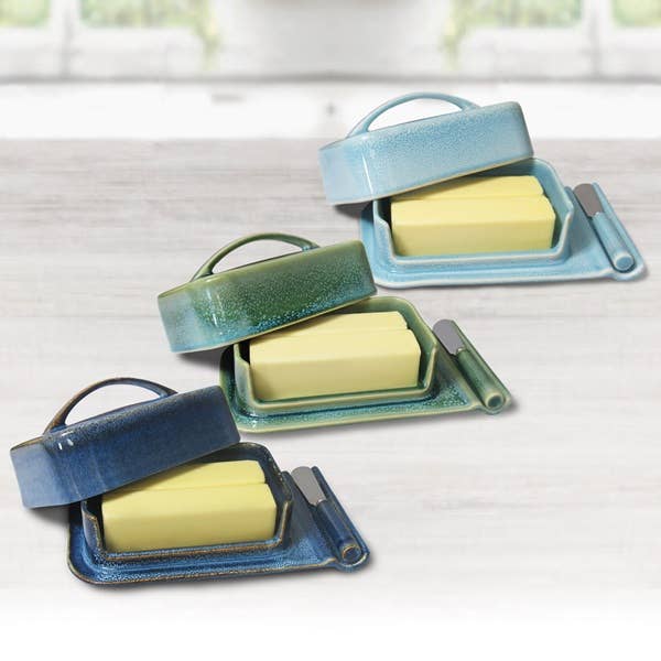 Porcelain Mess-Free Butter Dish w/ Spreader