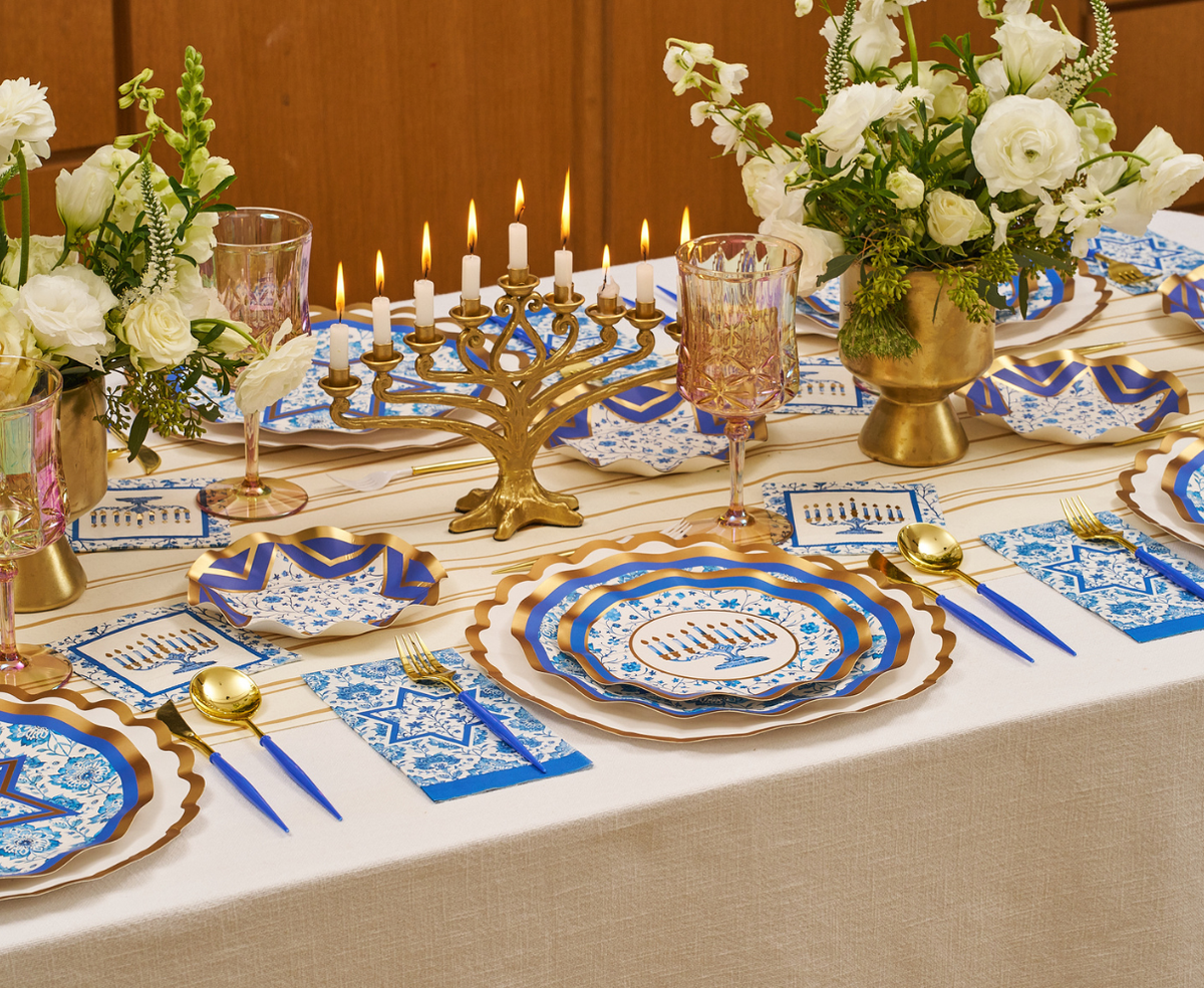 Hanukkah Toile Salad Plates/8pk
