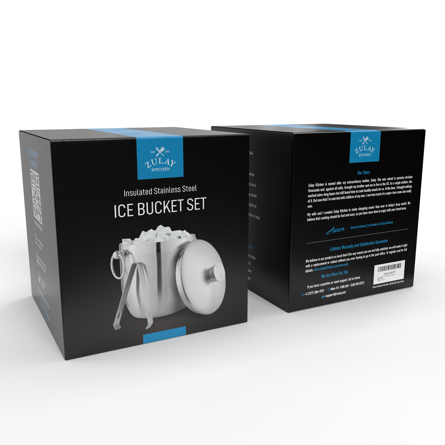 DoubIe-Walled Insulated Ice Bucket with Tongs - 3 Liter