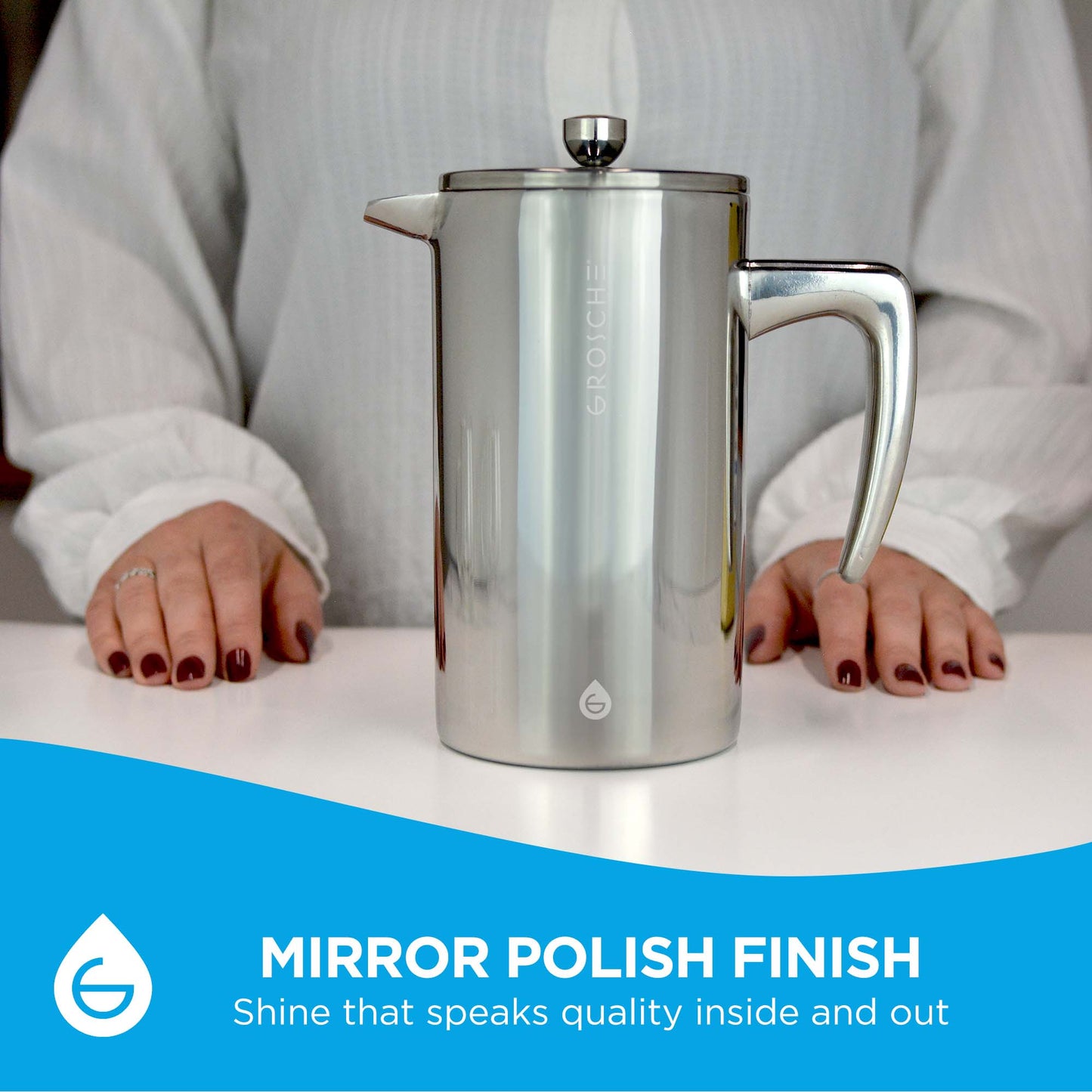 GROSCHE DUBLIN Stainless Steel Double Wall French Press