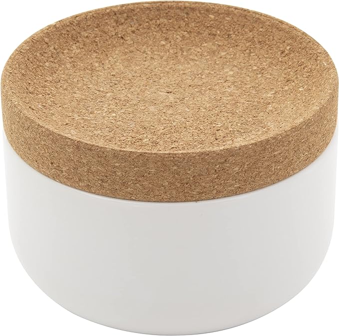Ceramic and Cork Salt Pig Cellar