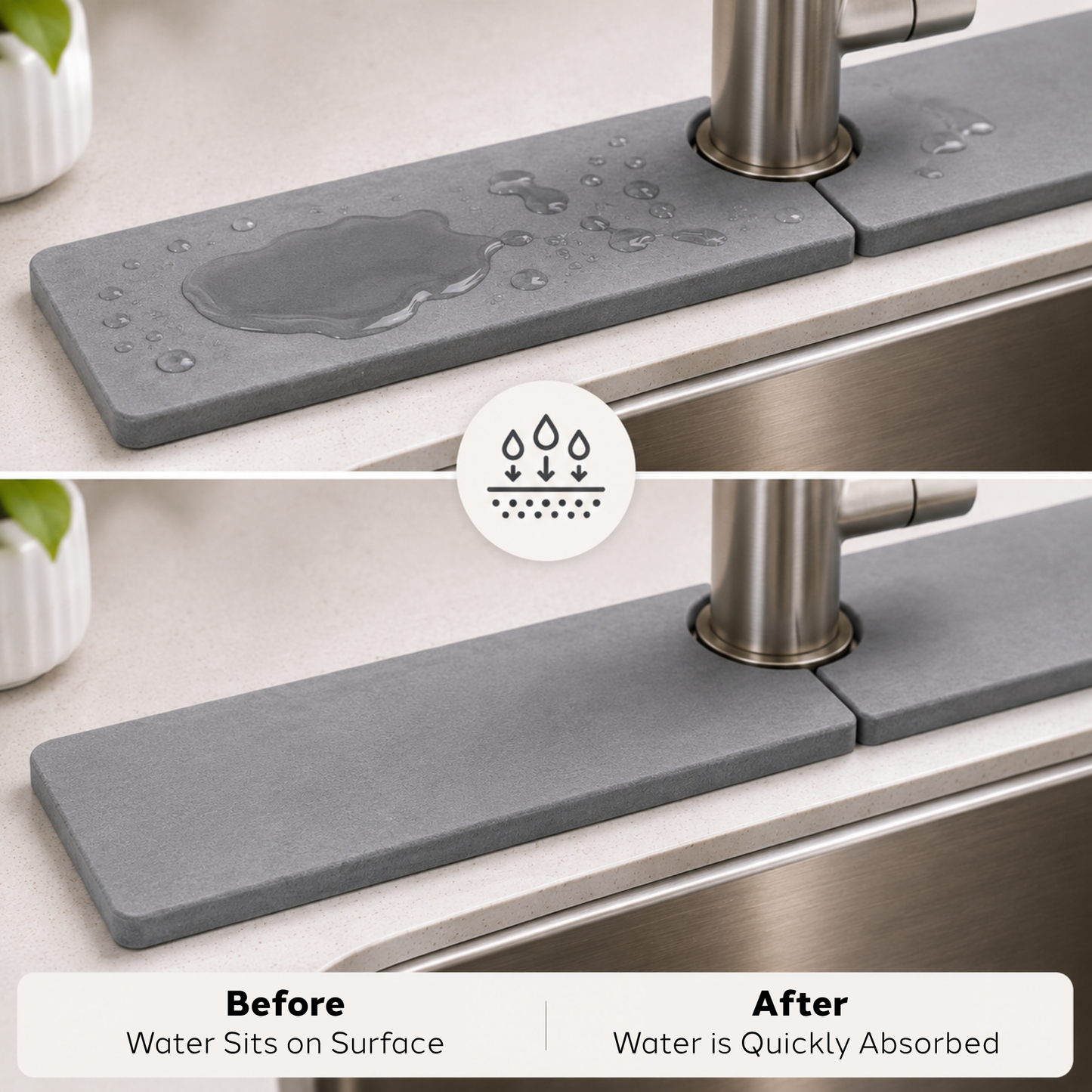 Faucet Mat - Diatomite (23.5" x 3.75")