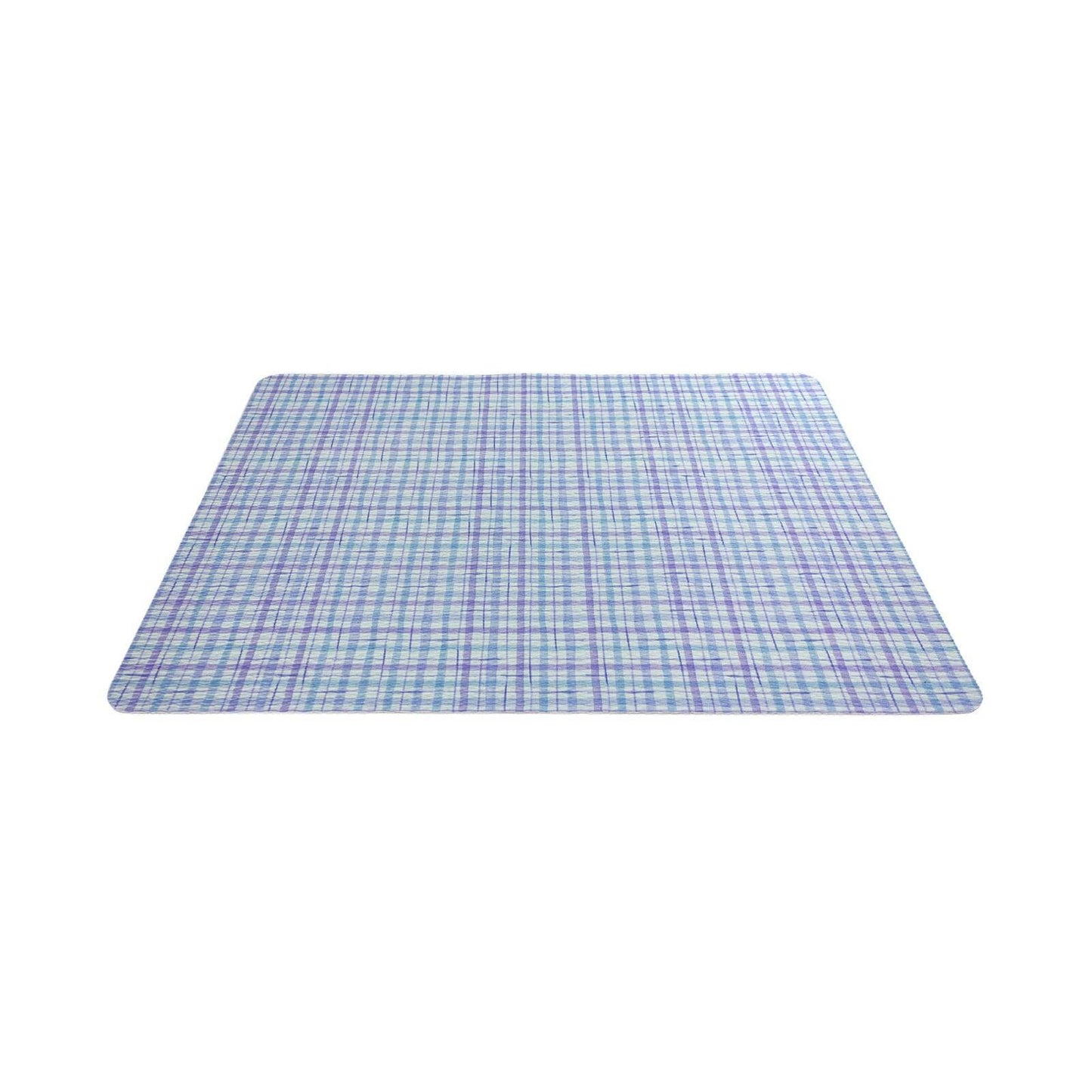 Plaid Rectangular Placemat, Light Blue, 17 L x 13 W