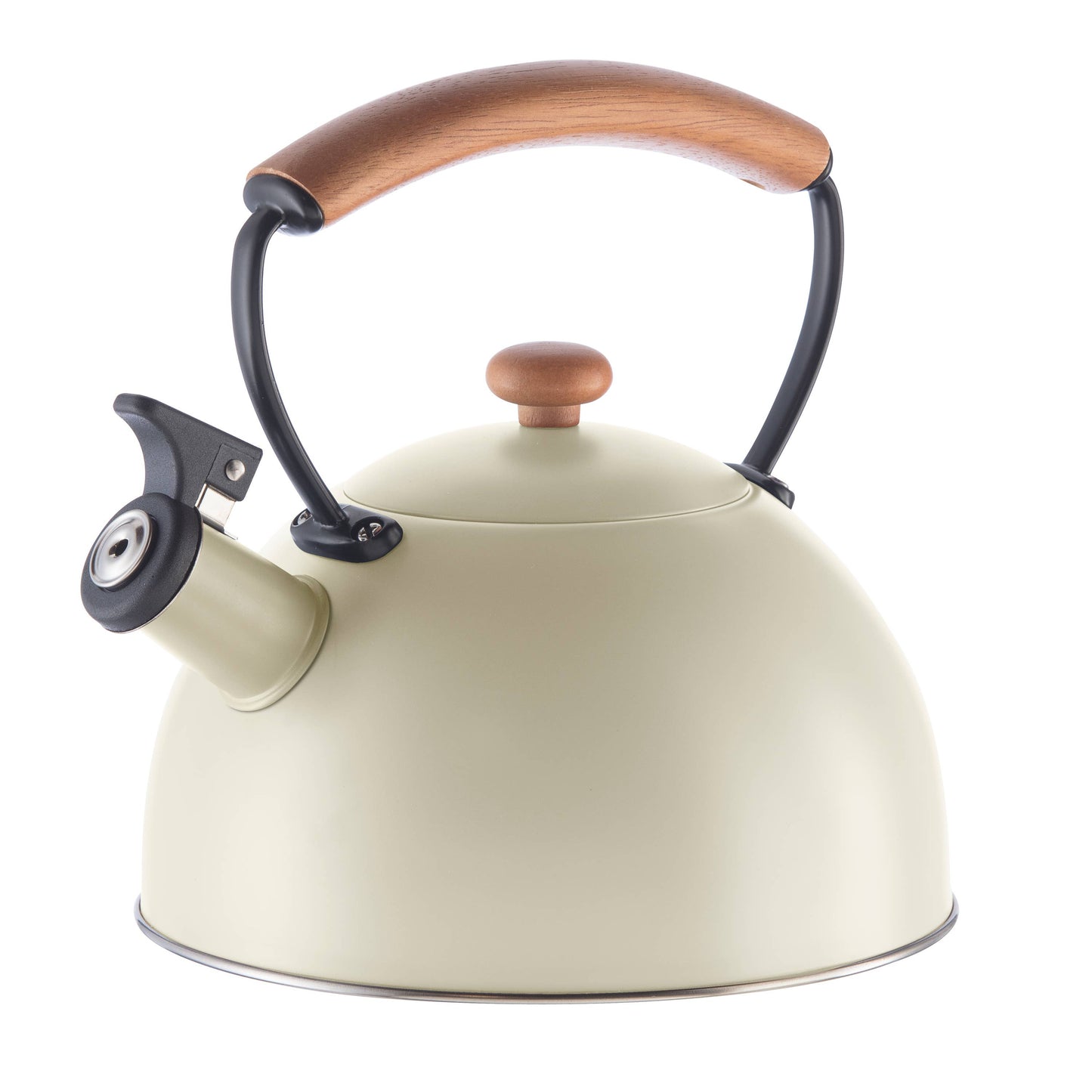 Stovetop Kettle - Steel, Wood Handle, Whistle (1.9lt, 64oz)