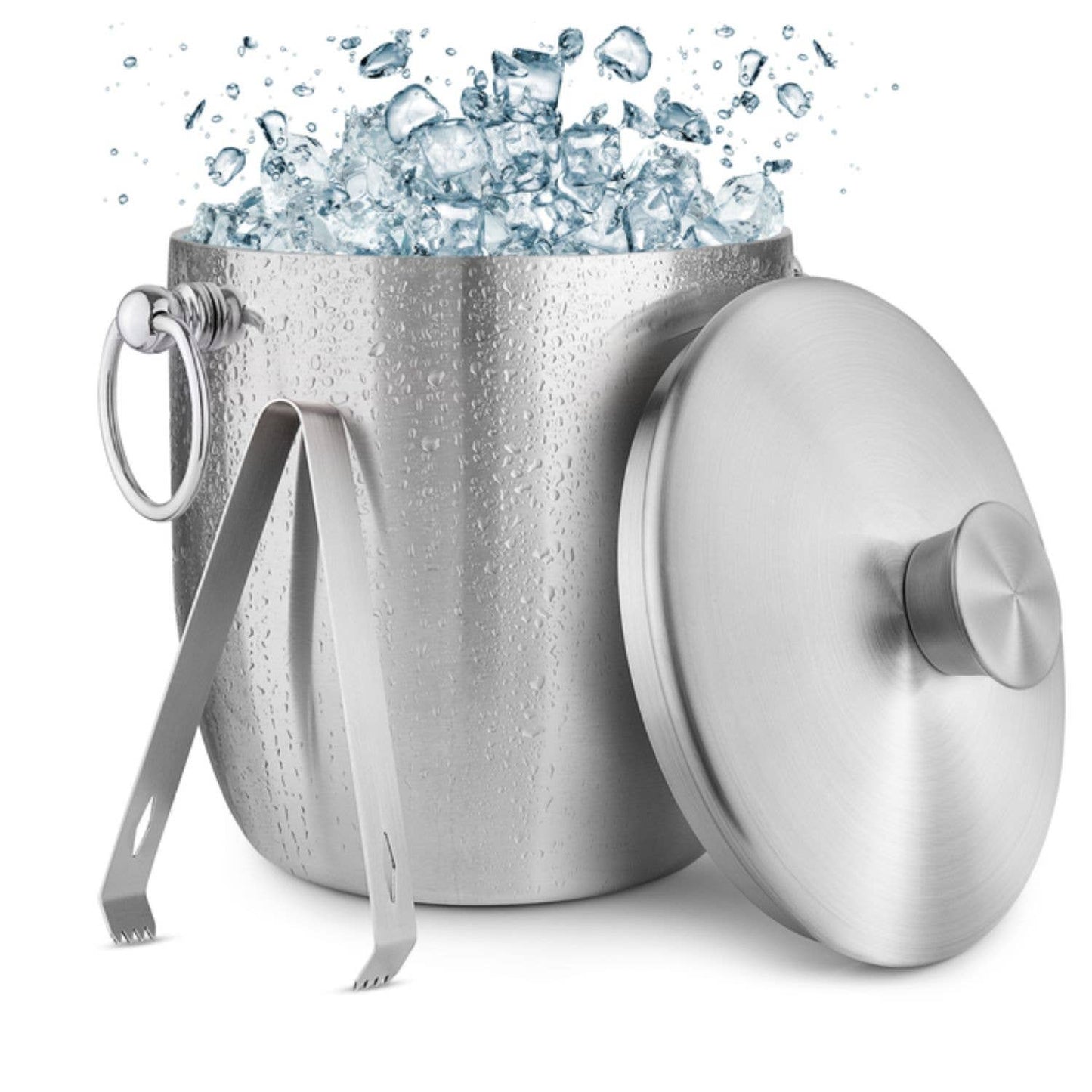 DoubIe-Walled Insulated Ice Bucket with Tongs - 3 Liter