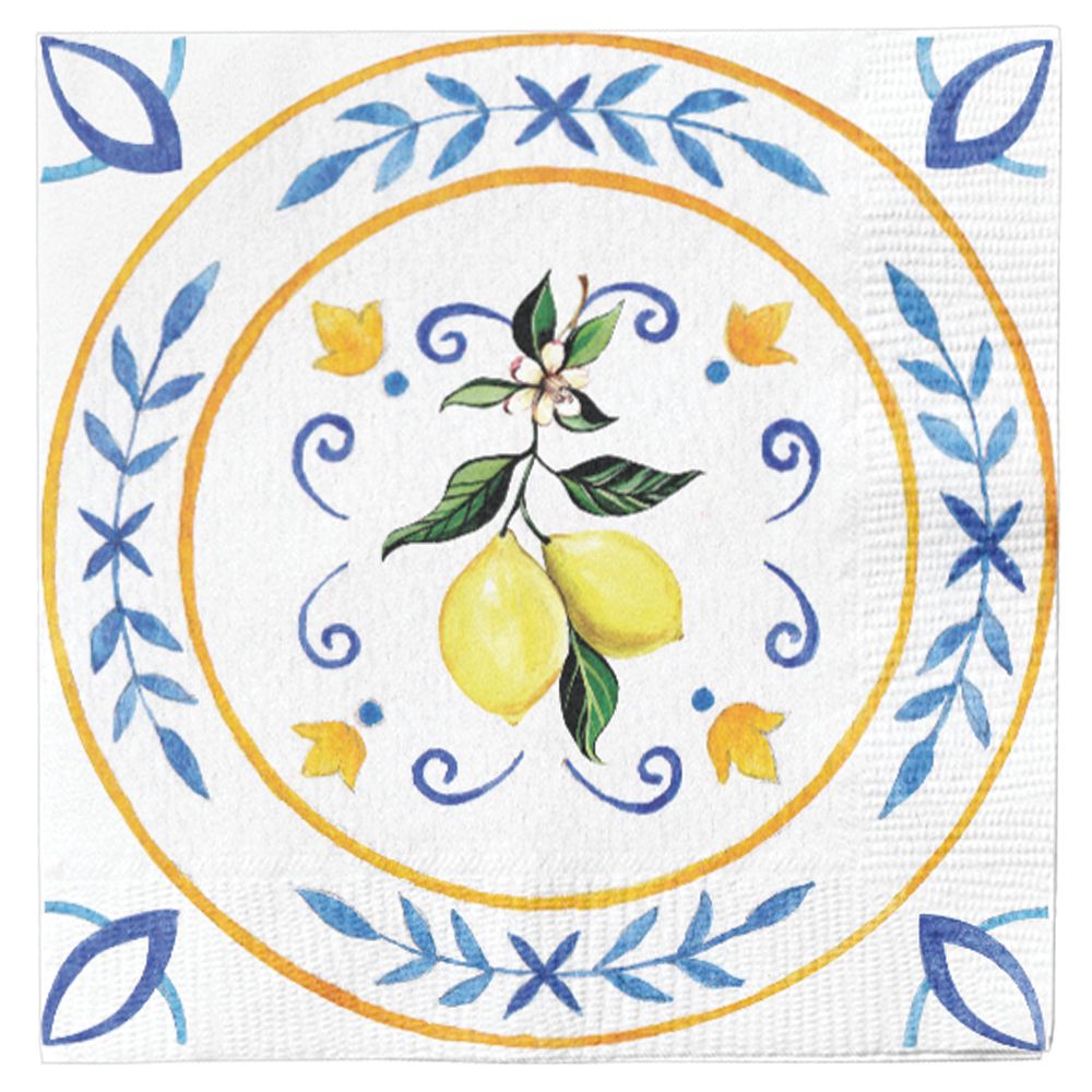 Cocktail Napkin Capri Coast Foil 3 Ply/20pk