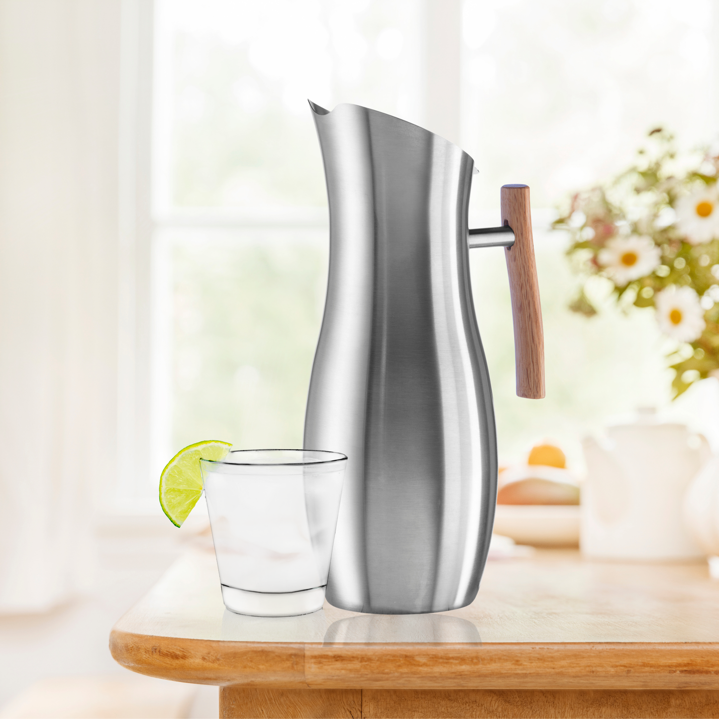 Water Pitcher - Stainless Steel Slimline (2 lt, 68 oz)